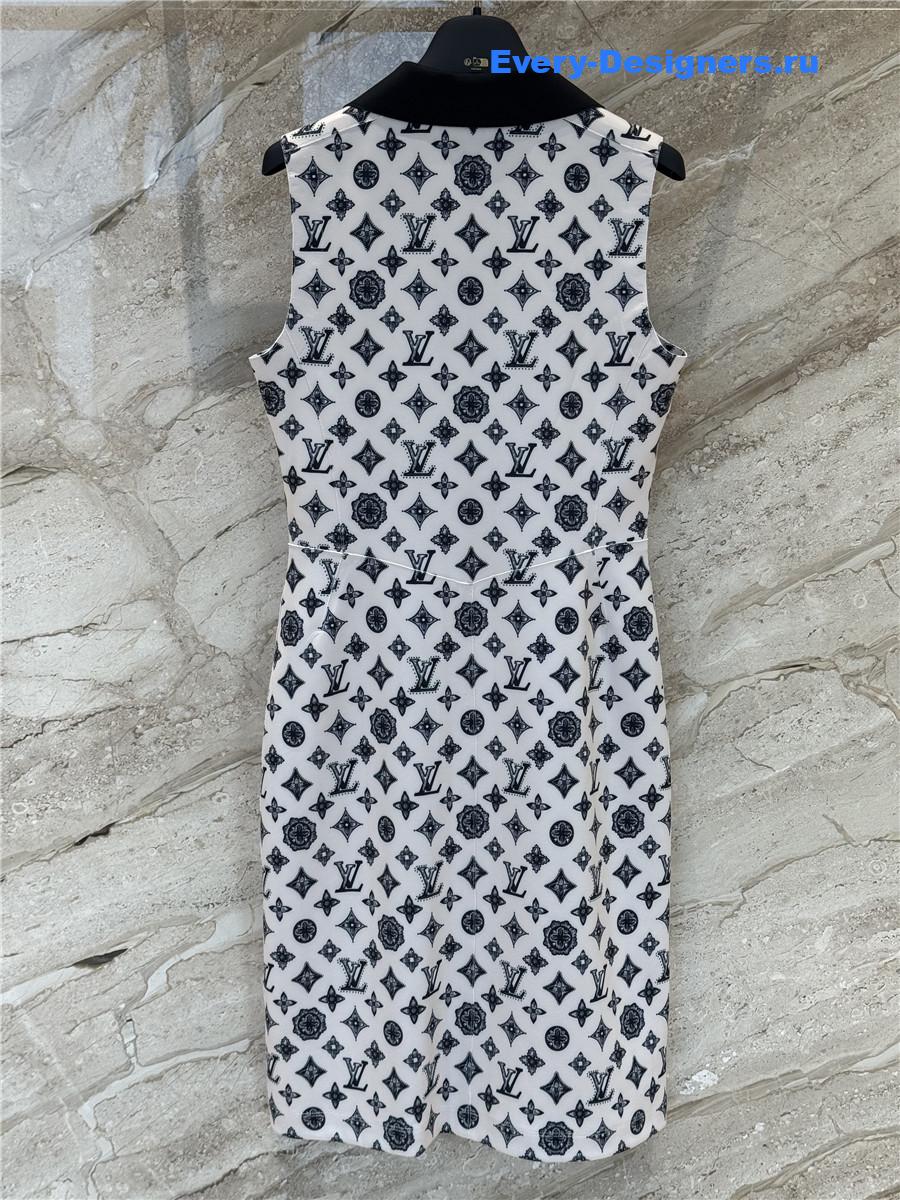 l0vis Vvtt0n monogram fitted dress