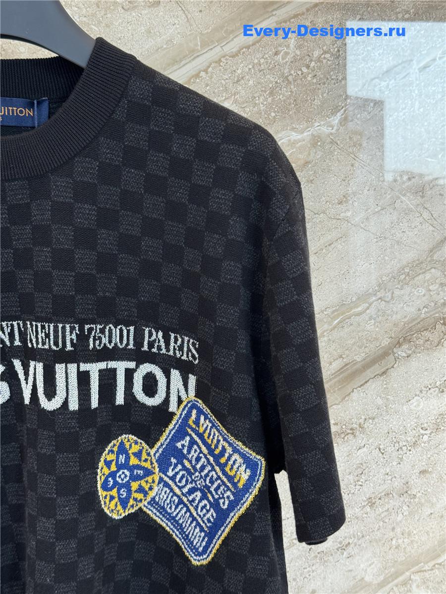 l0vis Vvtt0n damier short-sleeved signature crewneck