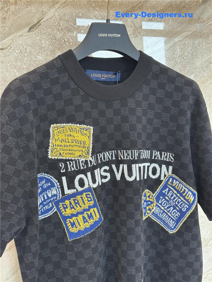 l0vis Vvtt0n damier short-sleeved signature crewneck