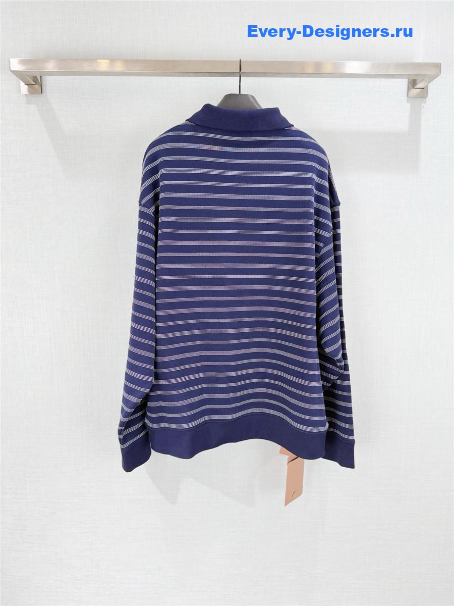 Miu Miu Blue/White Striped Polo