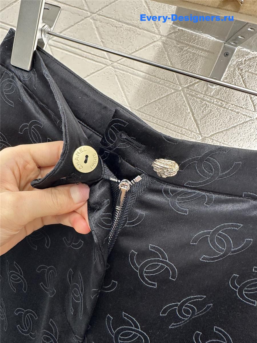 Ch**el cc jacquard flared trousers