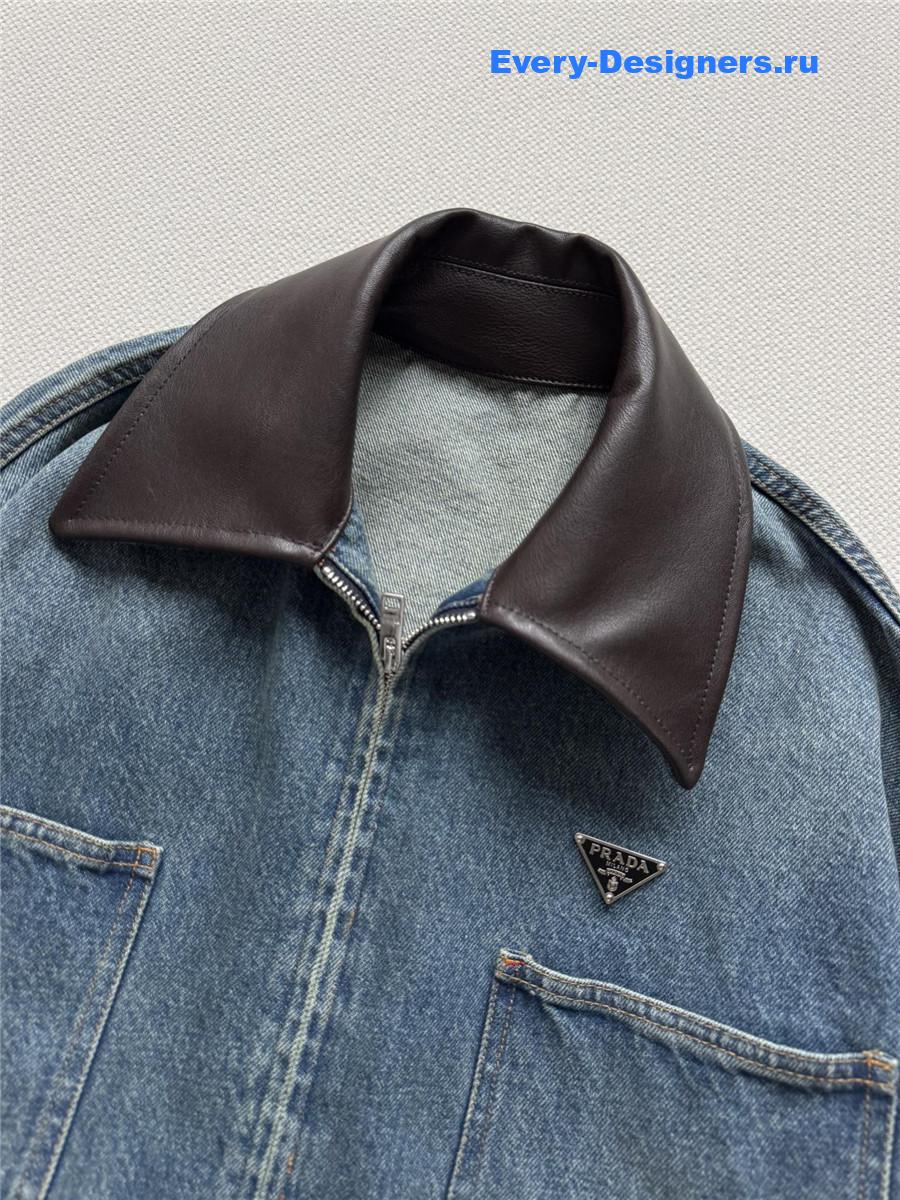 Pra*a blue cropped denim jacket