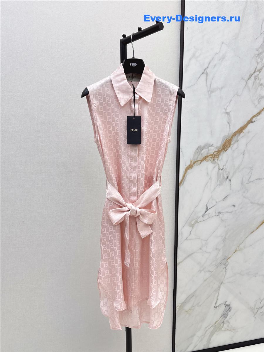 F**di pink bow-detail dress
