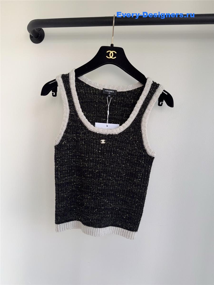 Ch**el floral jacquard knit top
