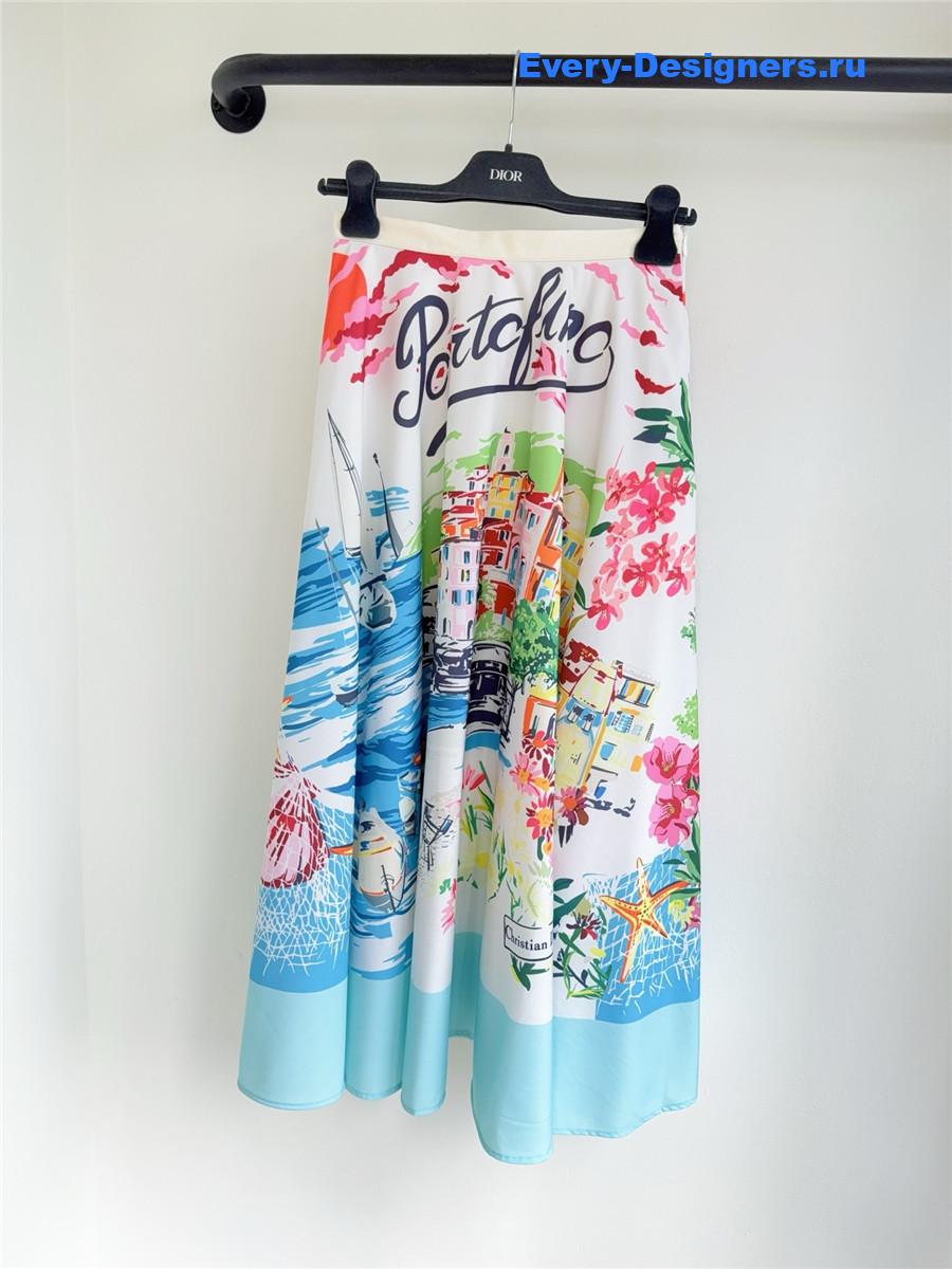 D10r white souvenir flared skirt