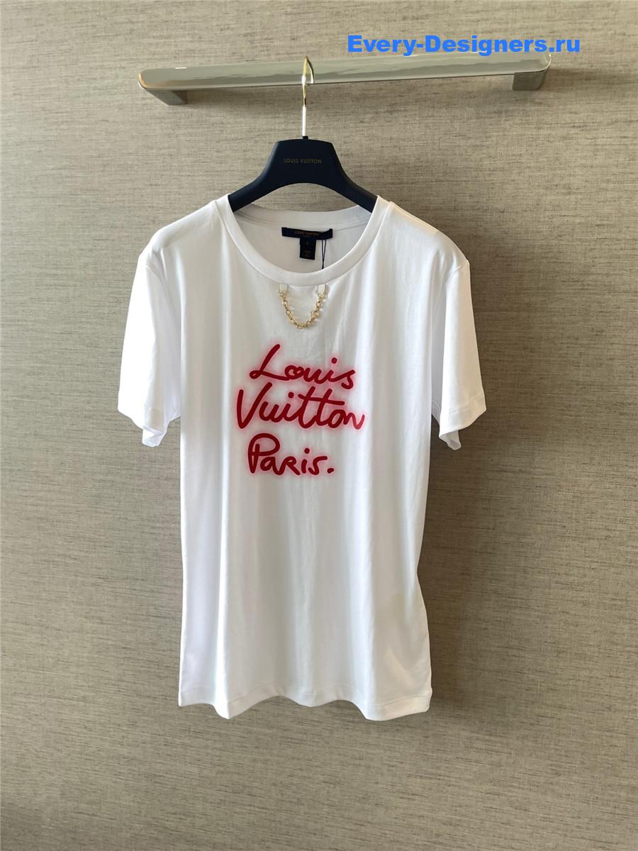 l0vis Vvtt0n cursive signature t-shirt in white