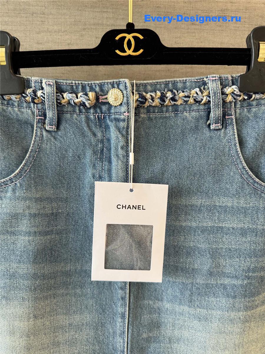 Ch**el beach coco denim skirt