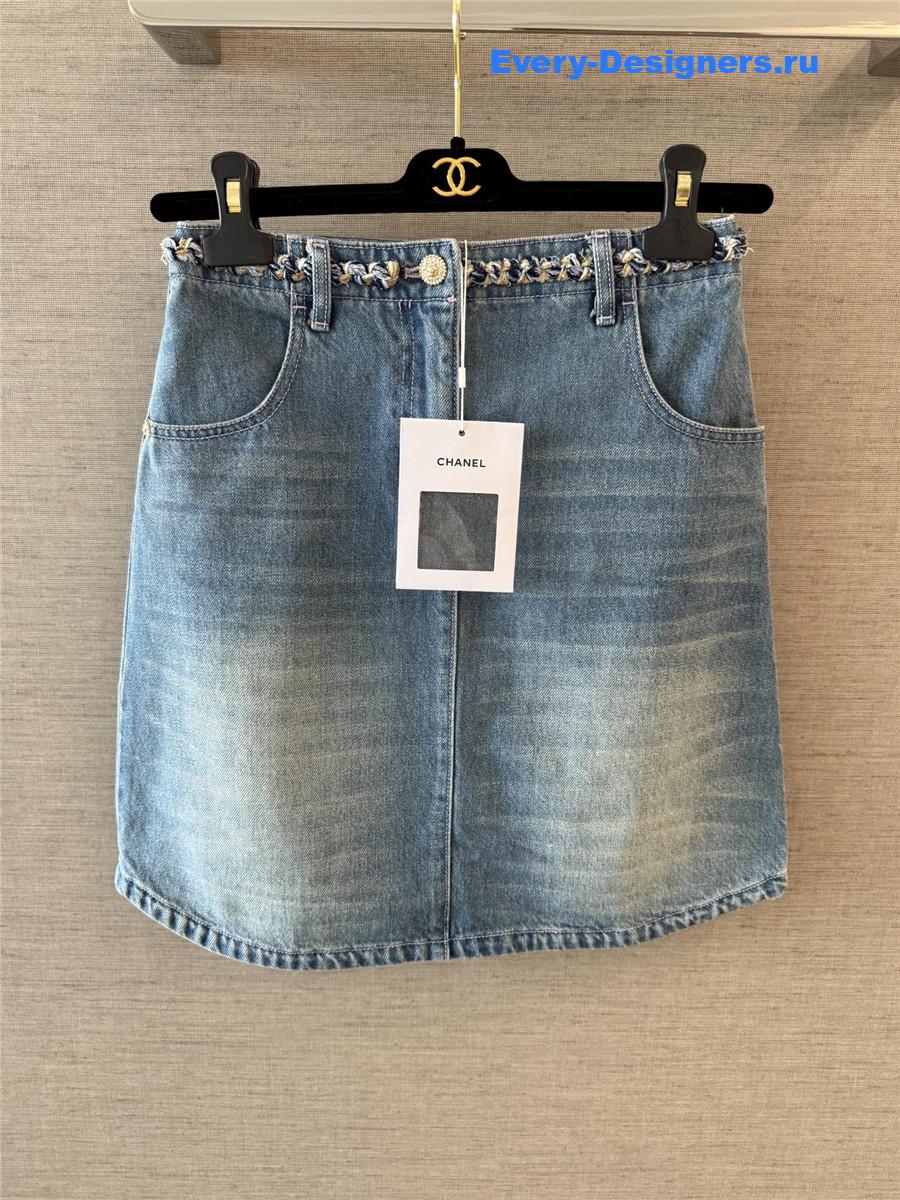 Ch**el beach coco denim skirt