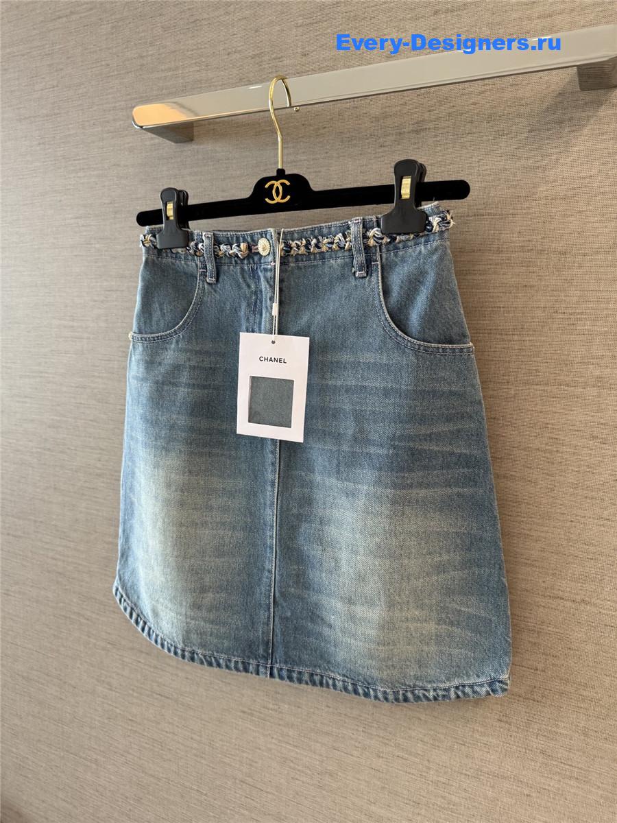 Ch**el beach coco denim skirt
