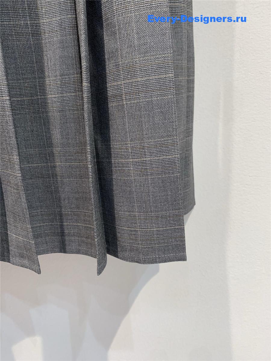 Miu Miu Slate Gray Pleated Dress