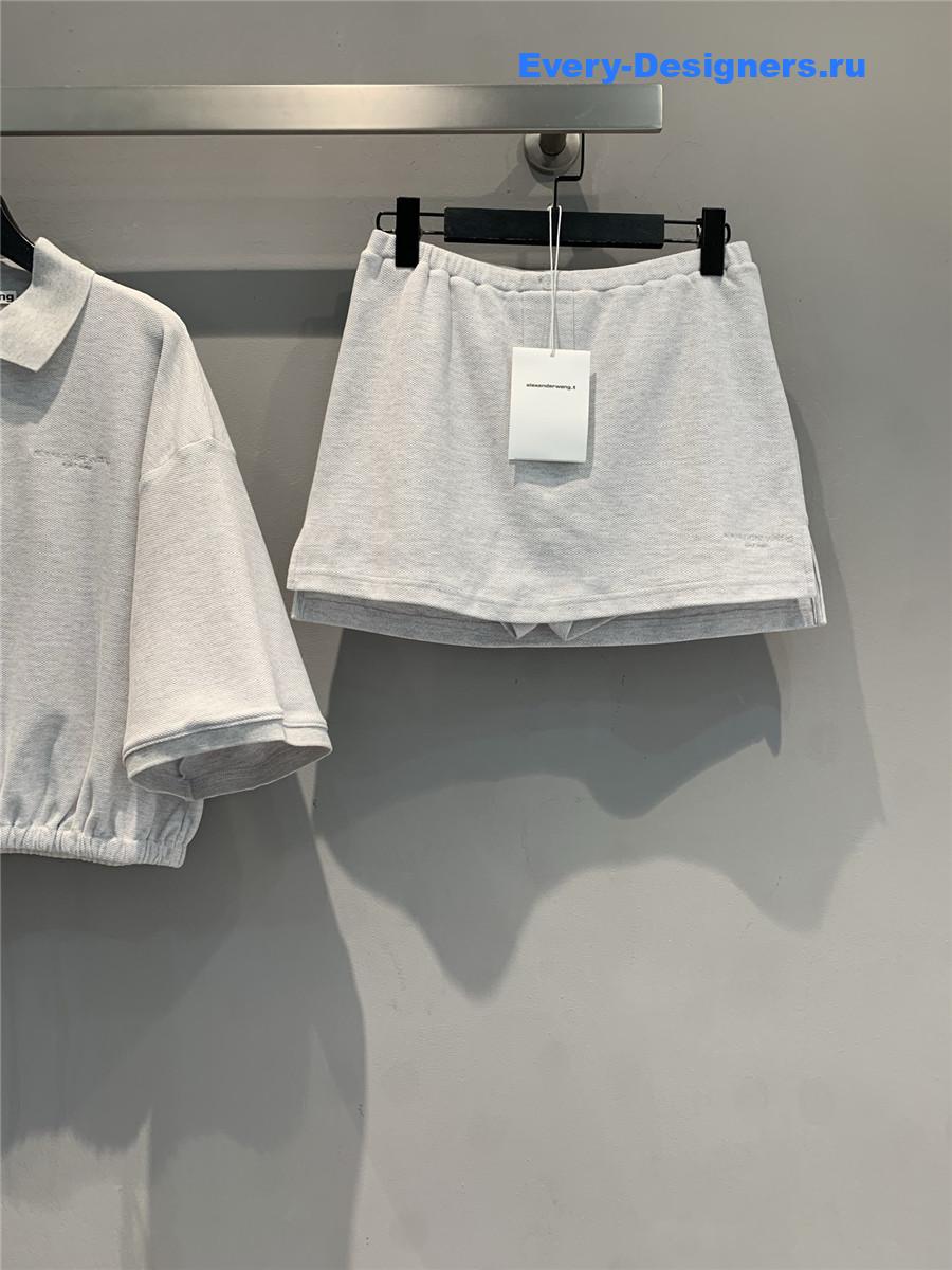A1exa*der wang light grey striped skirt