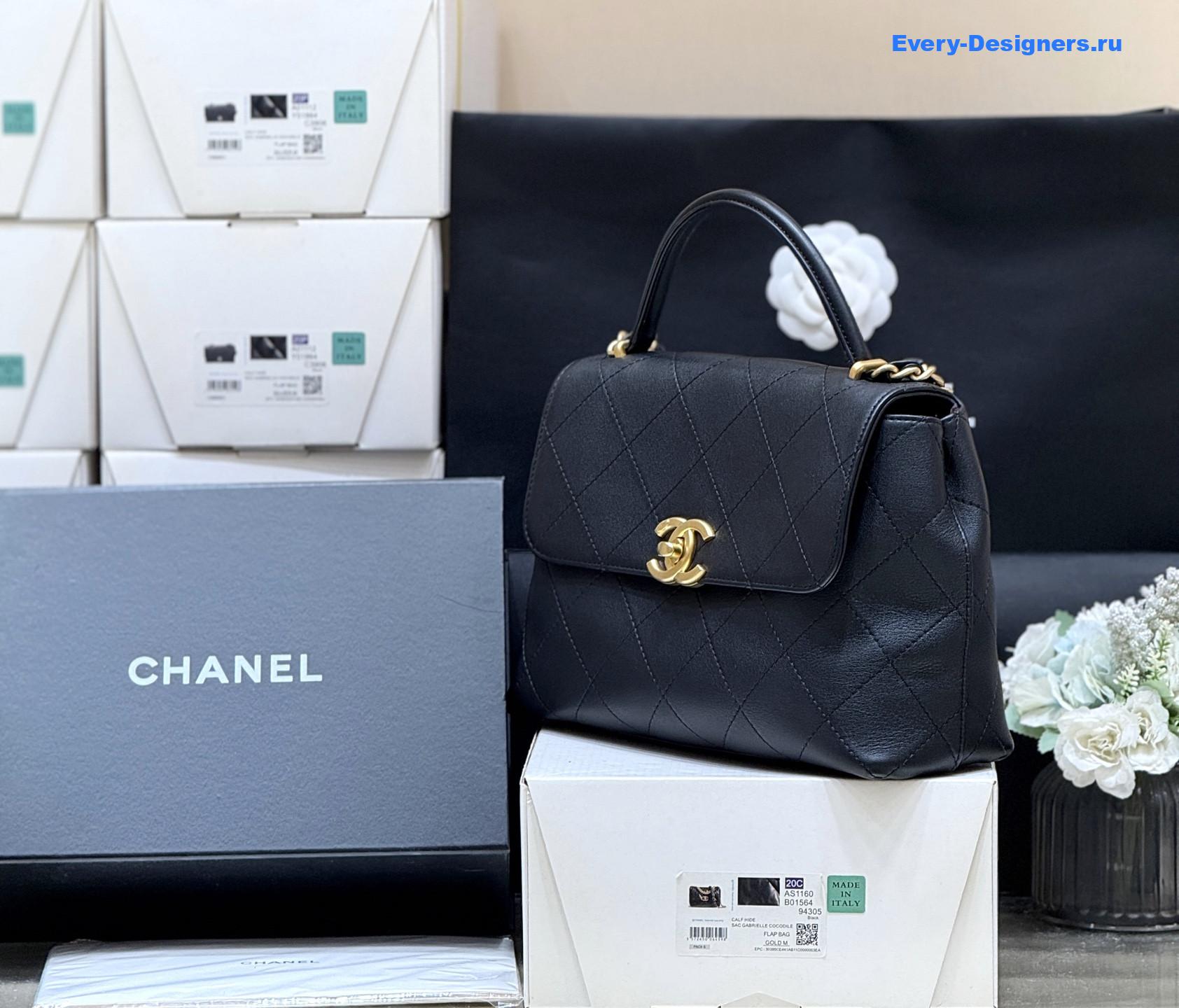 Ch**el calfskin top handle flap