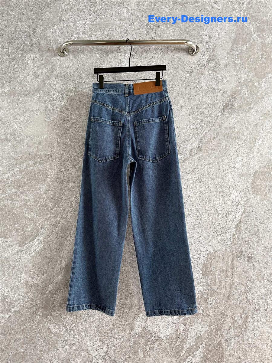 L0ew* logo embroidered straight leg jeans