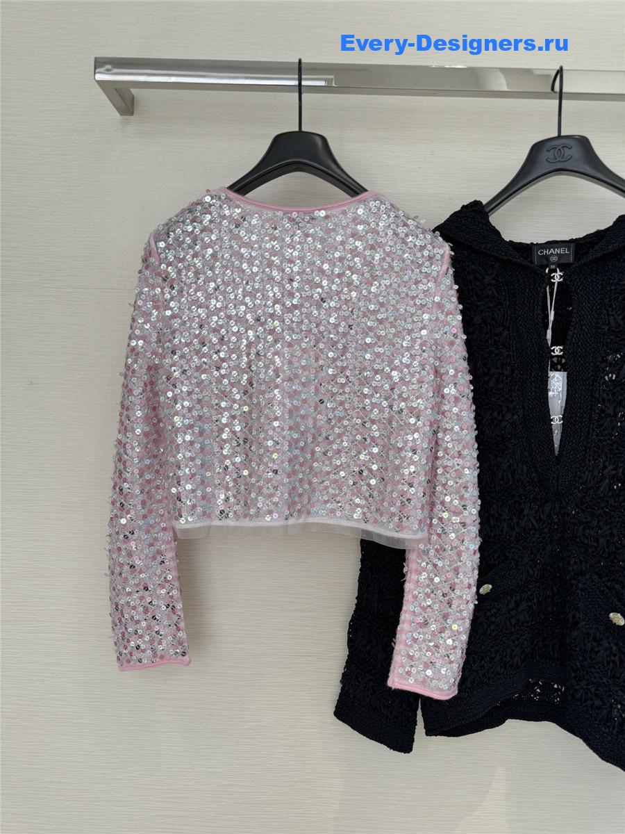 Ch**el cropped sequin cardigan