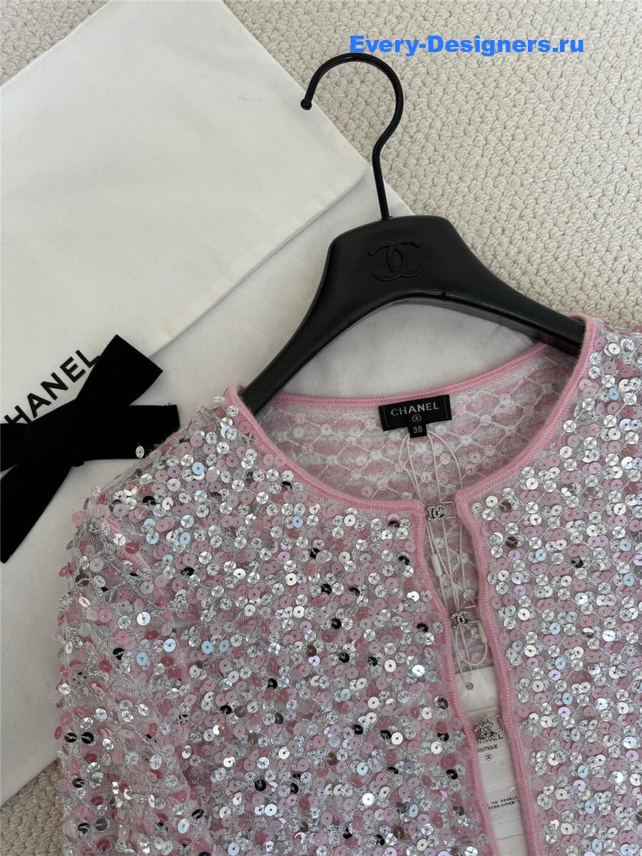 Ch**el cropped sequin cardigan