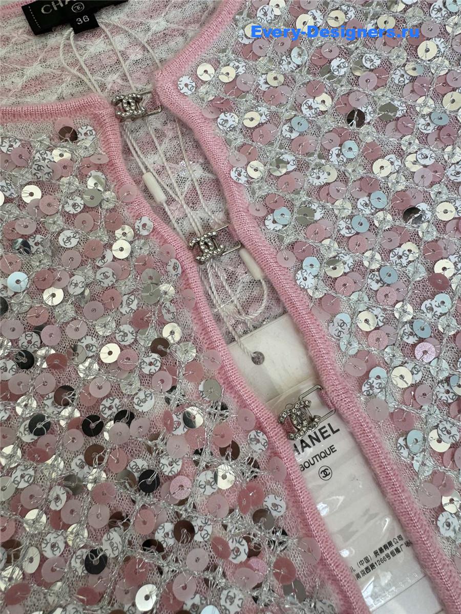 Ch**el cropped sequin cardigan