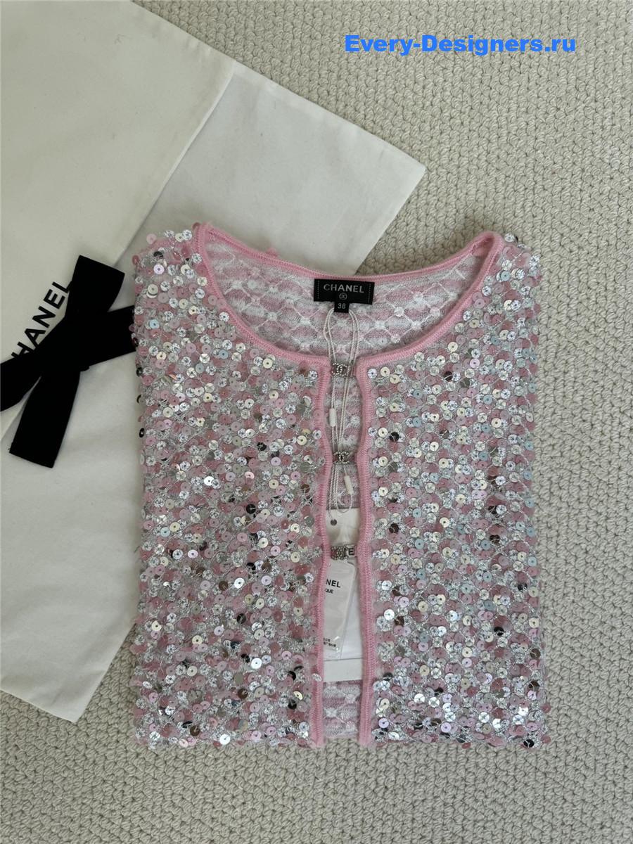 Ch**el cropped sequin cardigan