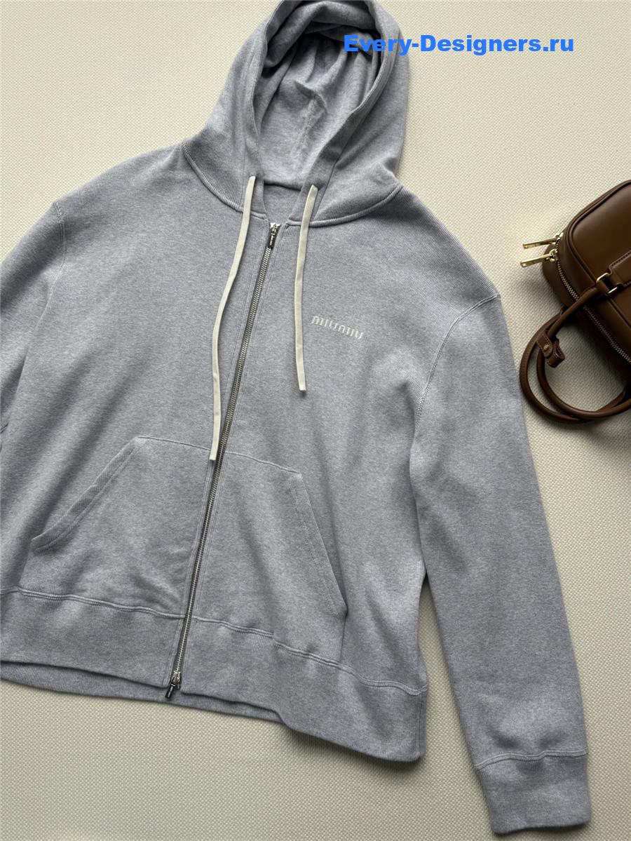 Miu Miu Grey Fleece Hoodie
