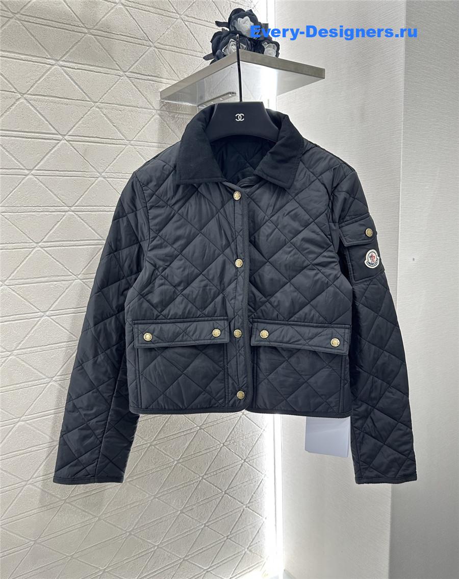 moncler black D1am0nd-quilted shirt jacket