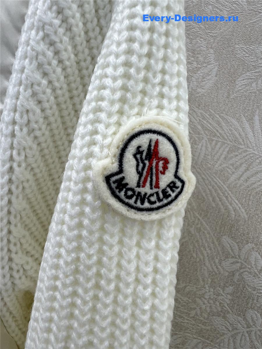 Moncler White Ribbed-Panel Jacket