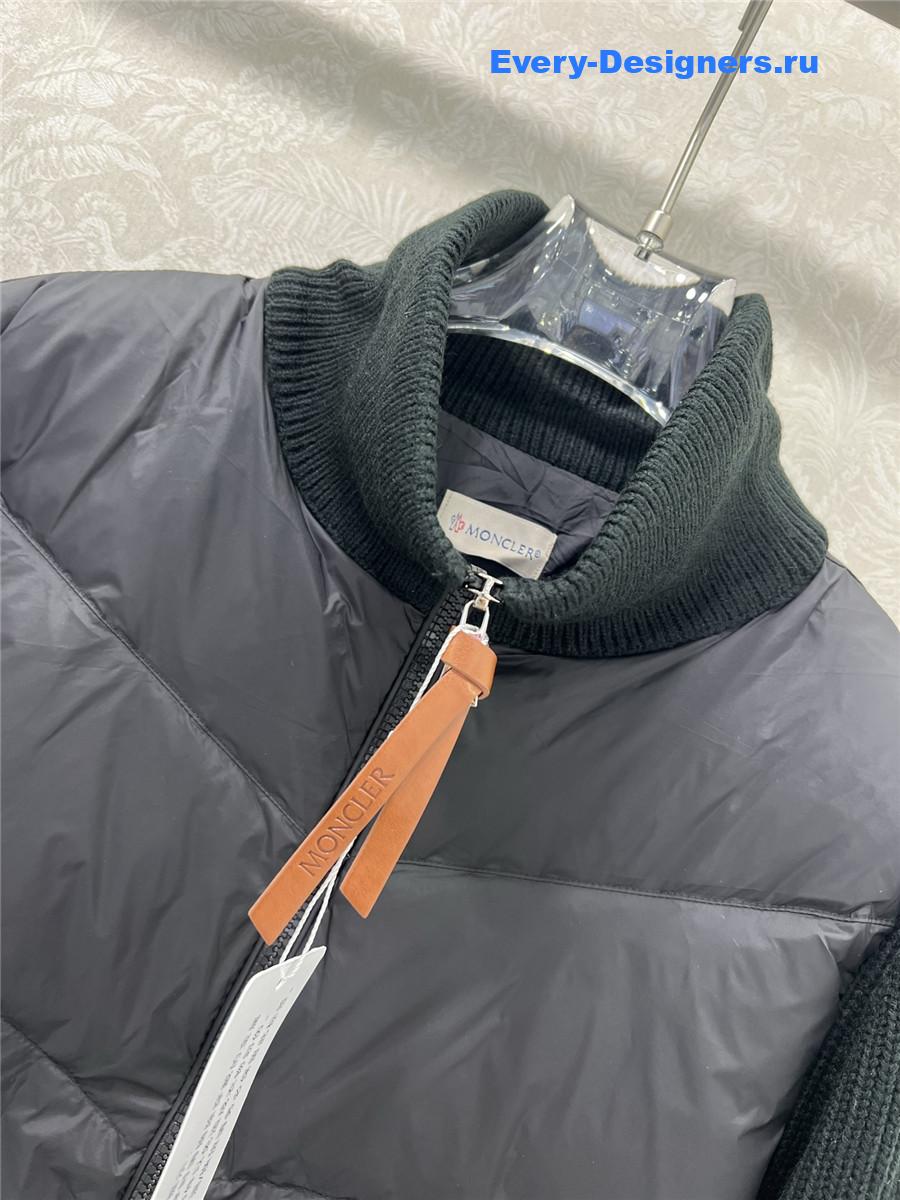 Moncler Black Ribbed-Panel Jacket