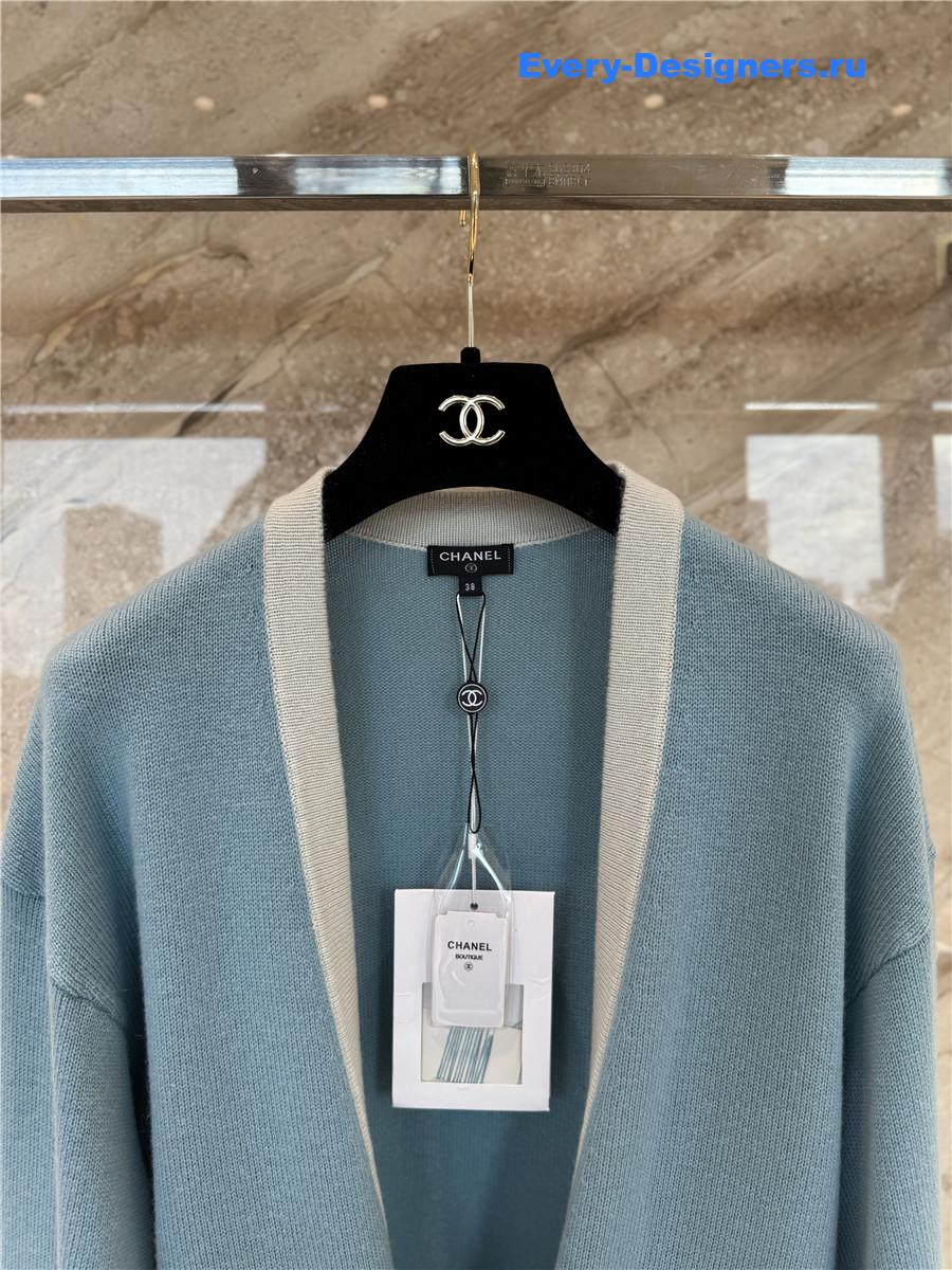 Ch**el blue cashmere cardigan