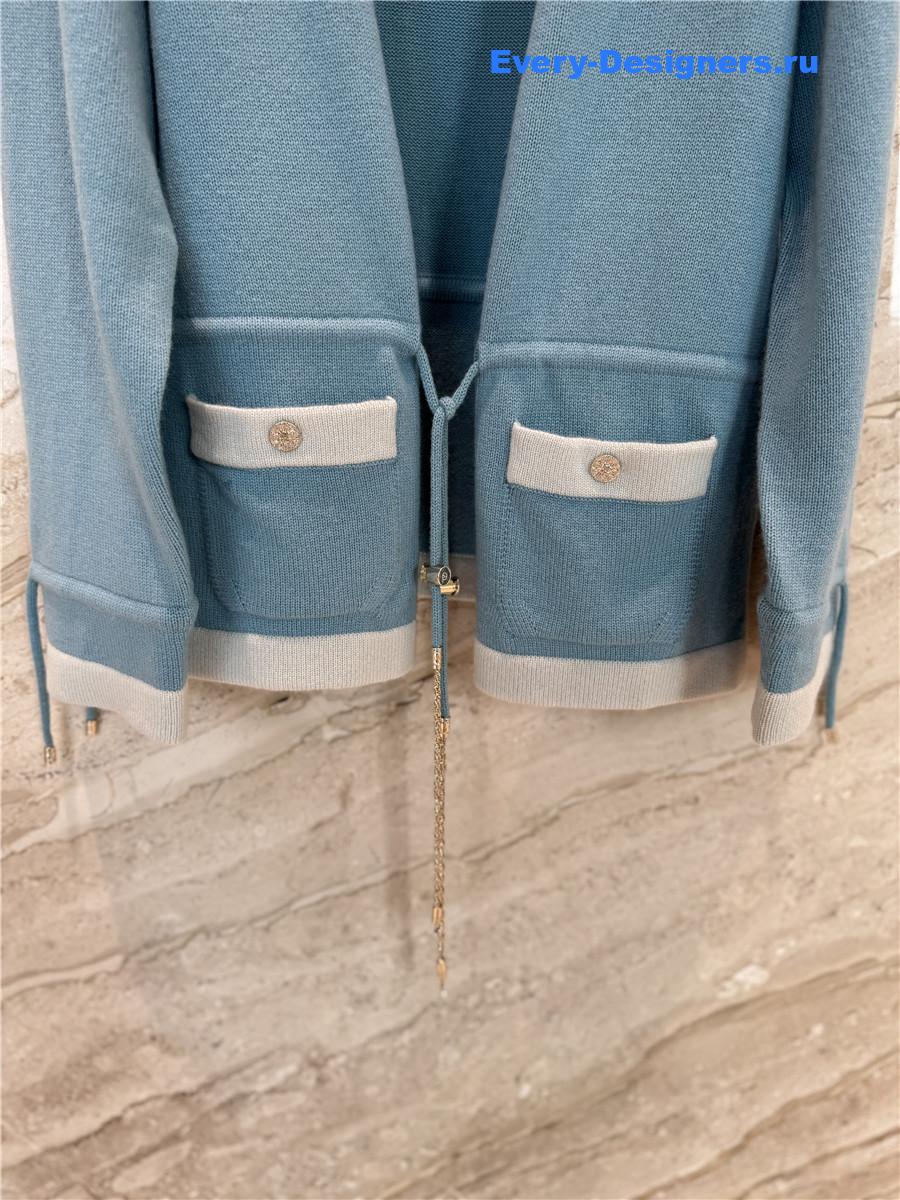 Ch**el blue cashmere cardigan