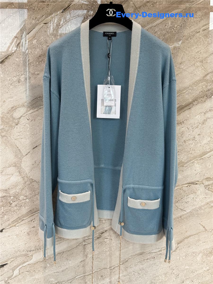 Ch**el blue cashmere cardigan
