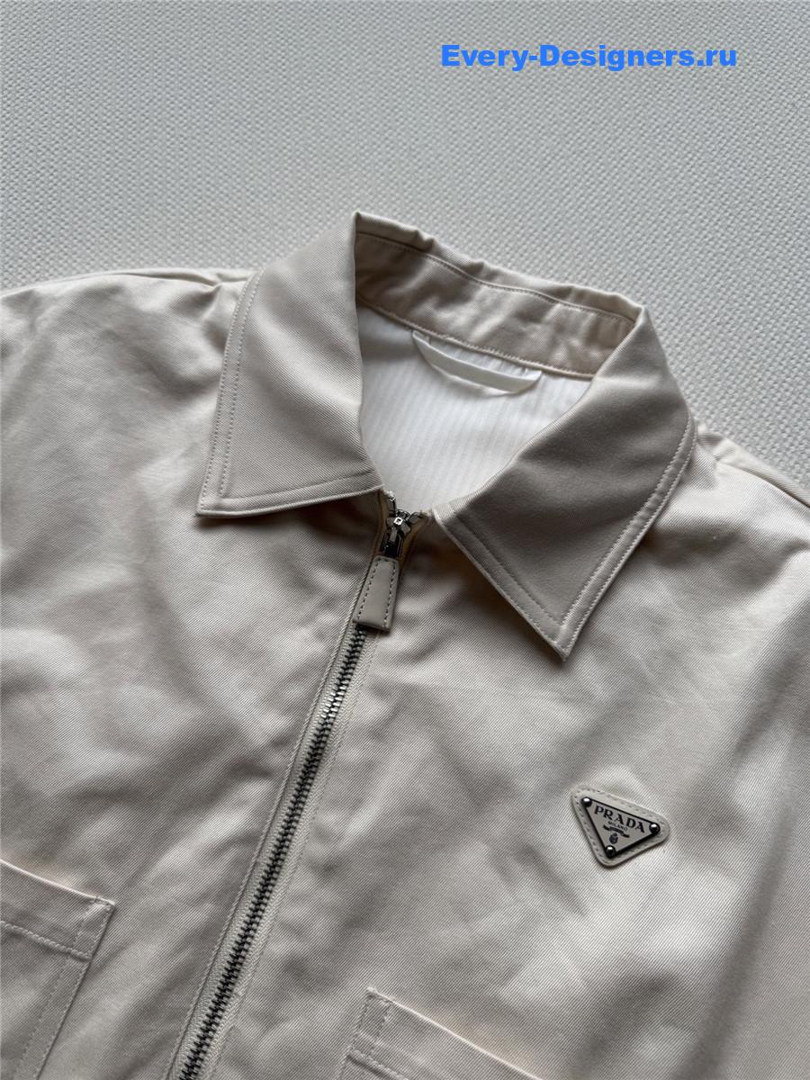 Pra*a white denim blouson jacket