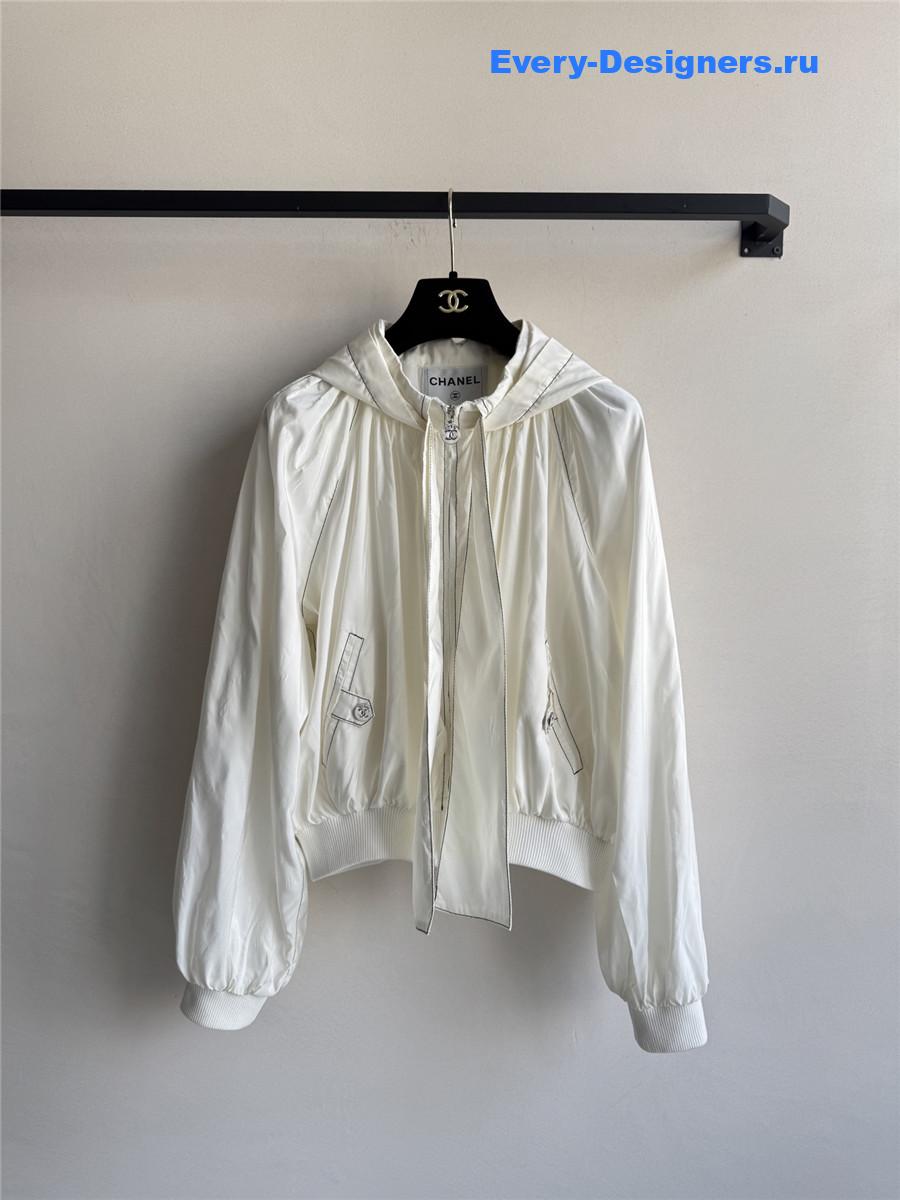 Ch**el topstitched hooded jacket
