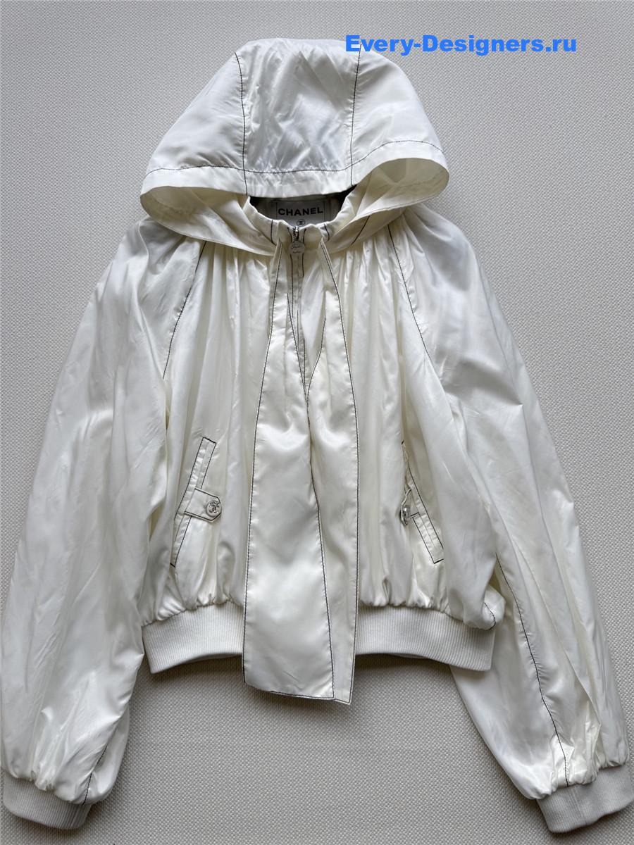 Ch**el topstitched hooded jacket