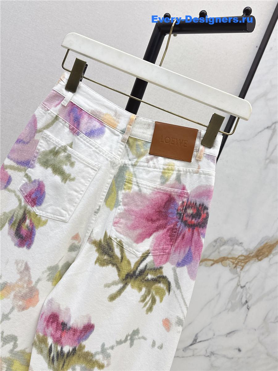 L0ew* floral-print wide-leg jeans