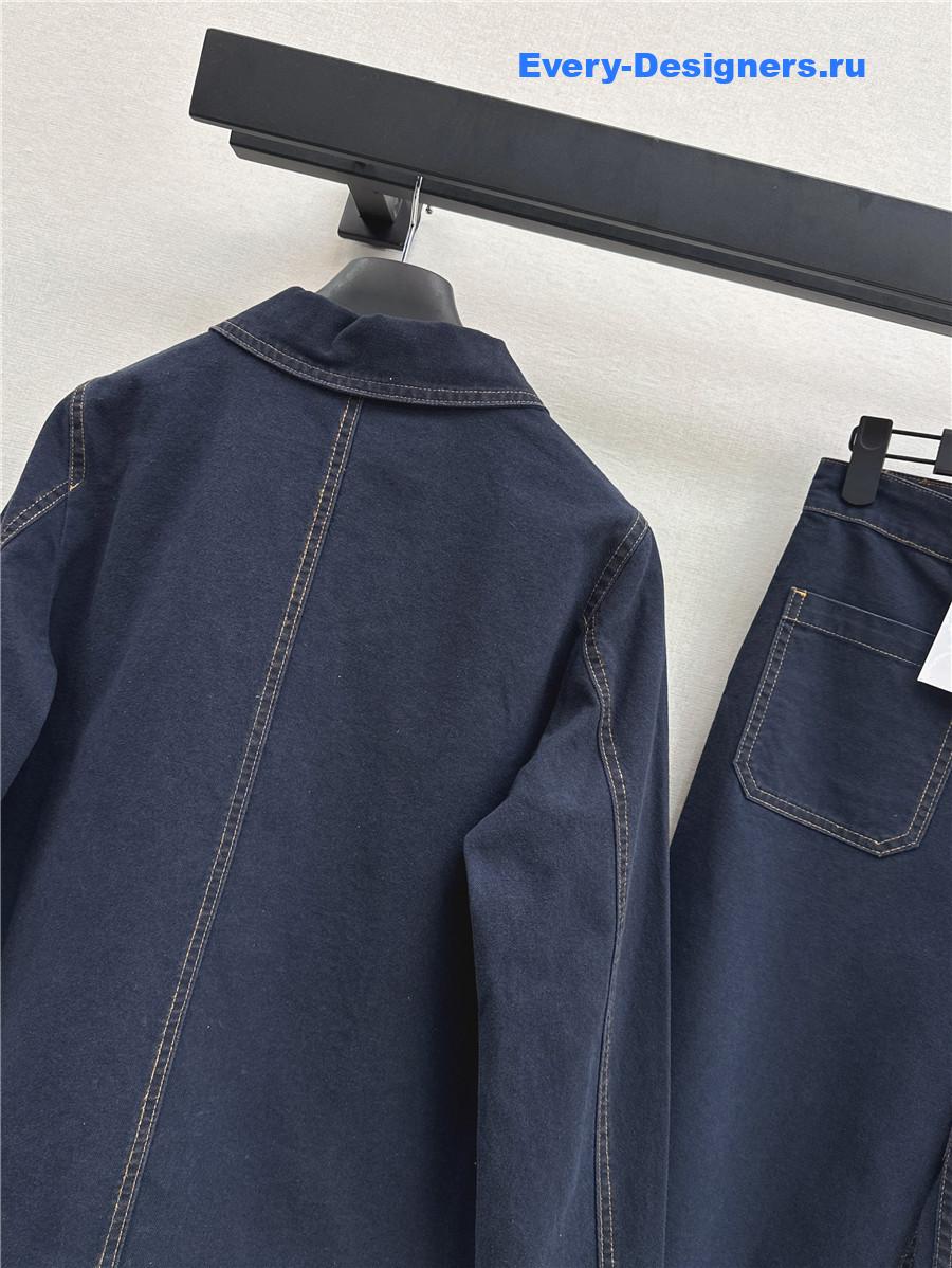 D10r cd lapel denim jacket & straight jeans suit