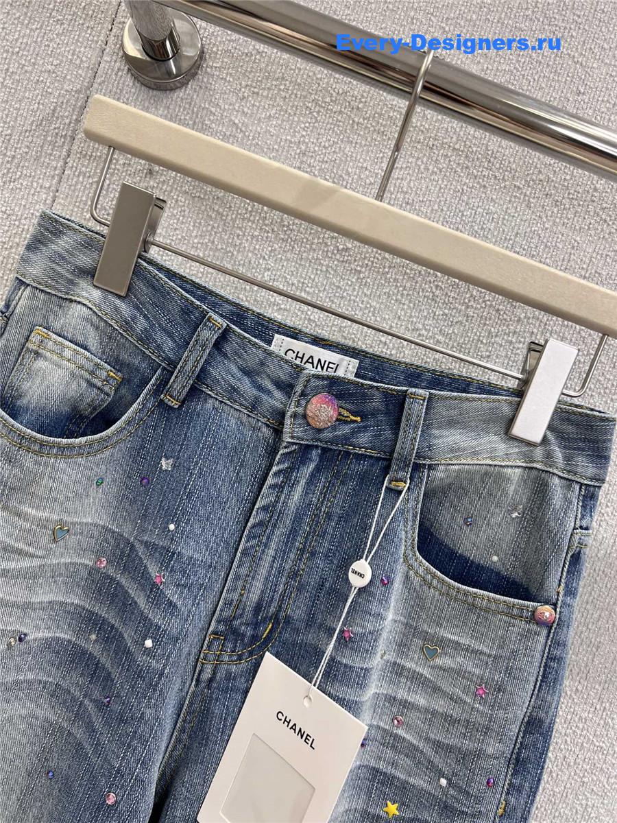 Ch**el blue wide leg jeans
