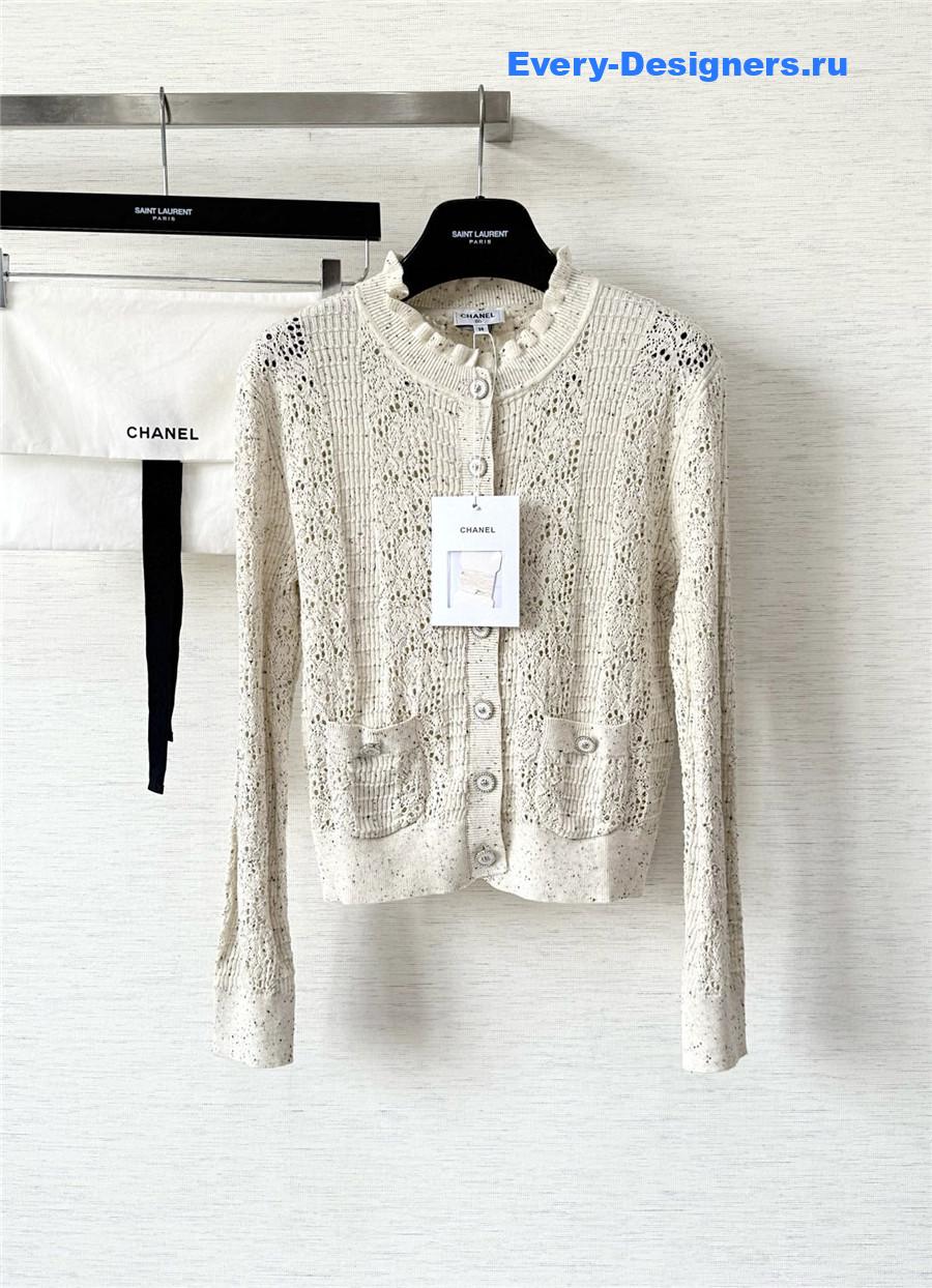 Ch**el white sequin cardigan