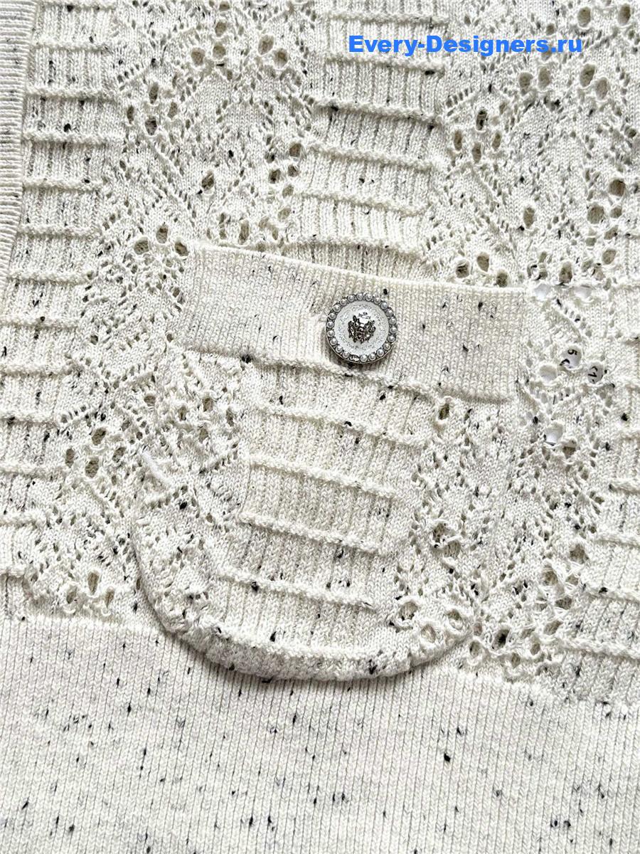 Ch**el white sequin cardigan
