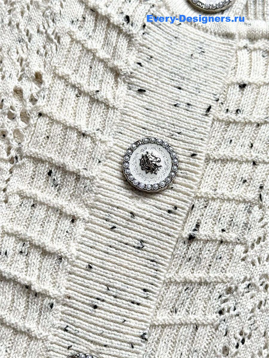 Ch**el white sequin cardigan
