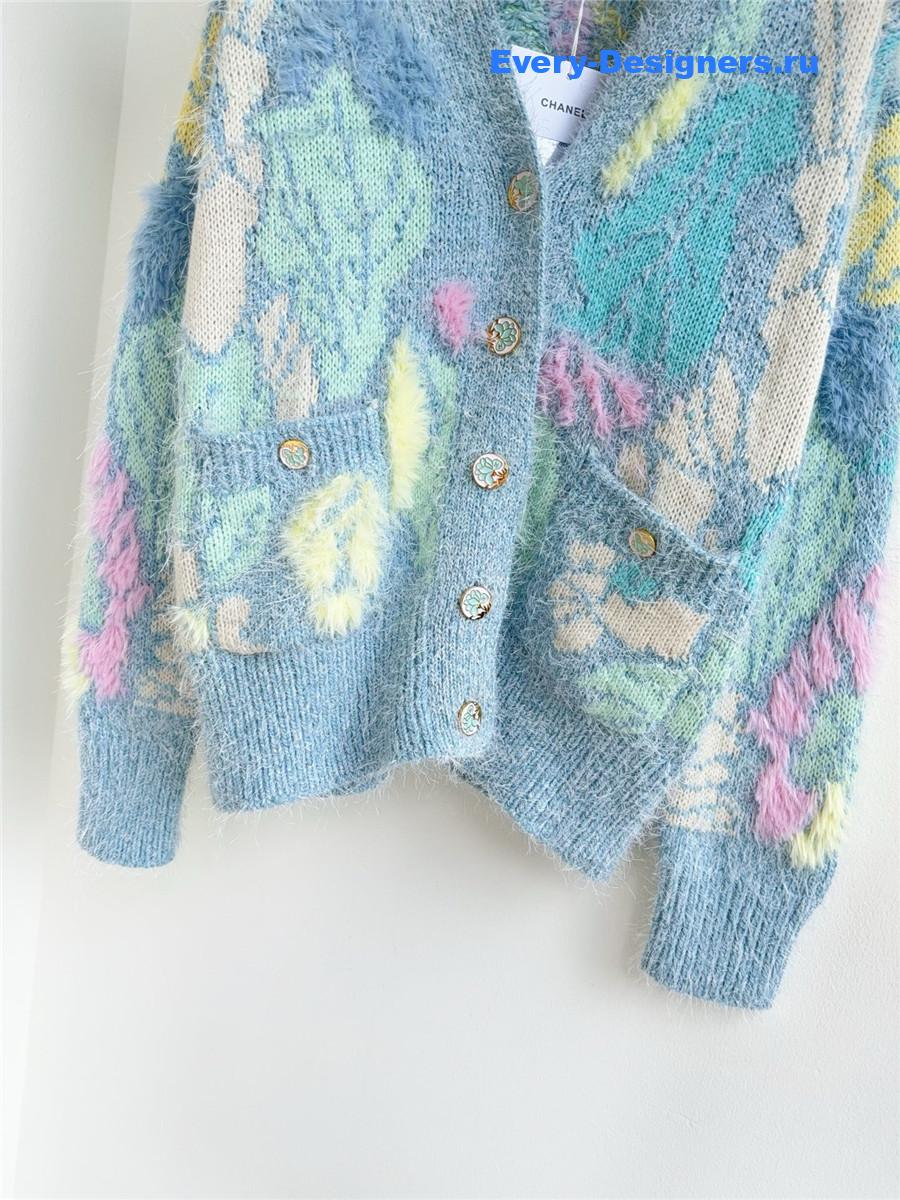 Ch**el colorful feather cardigan