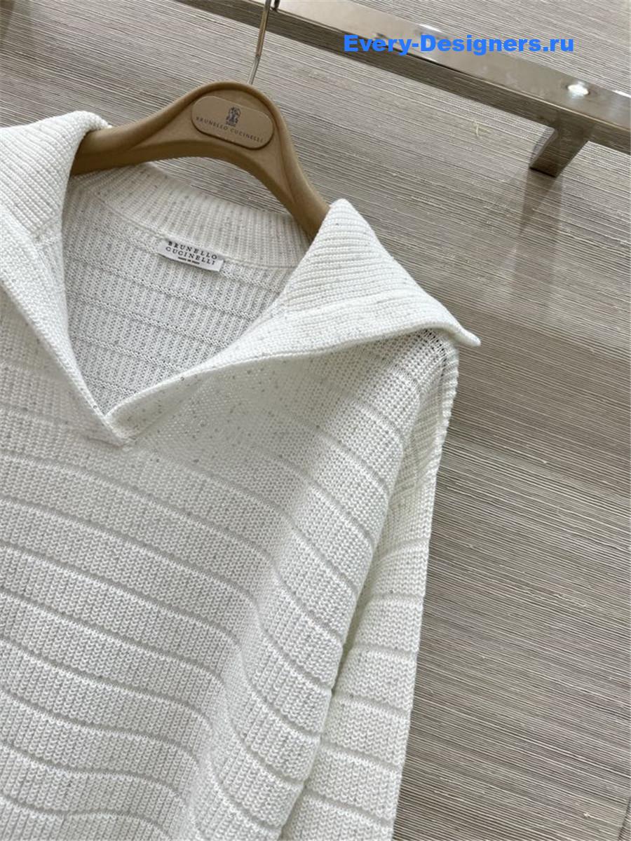 BC White Ribbed Knit Sweater