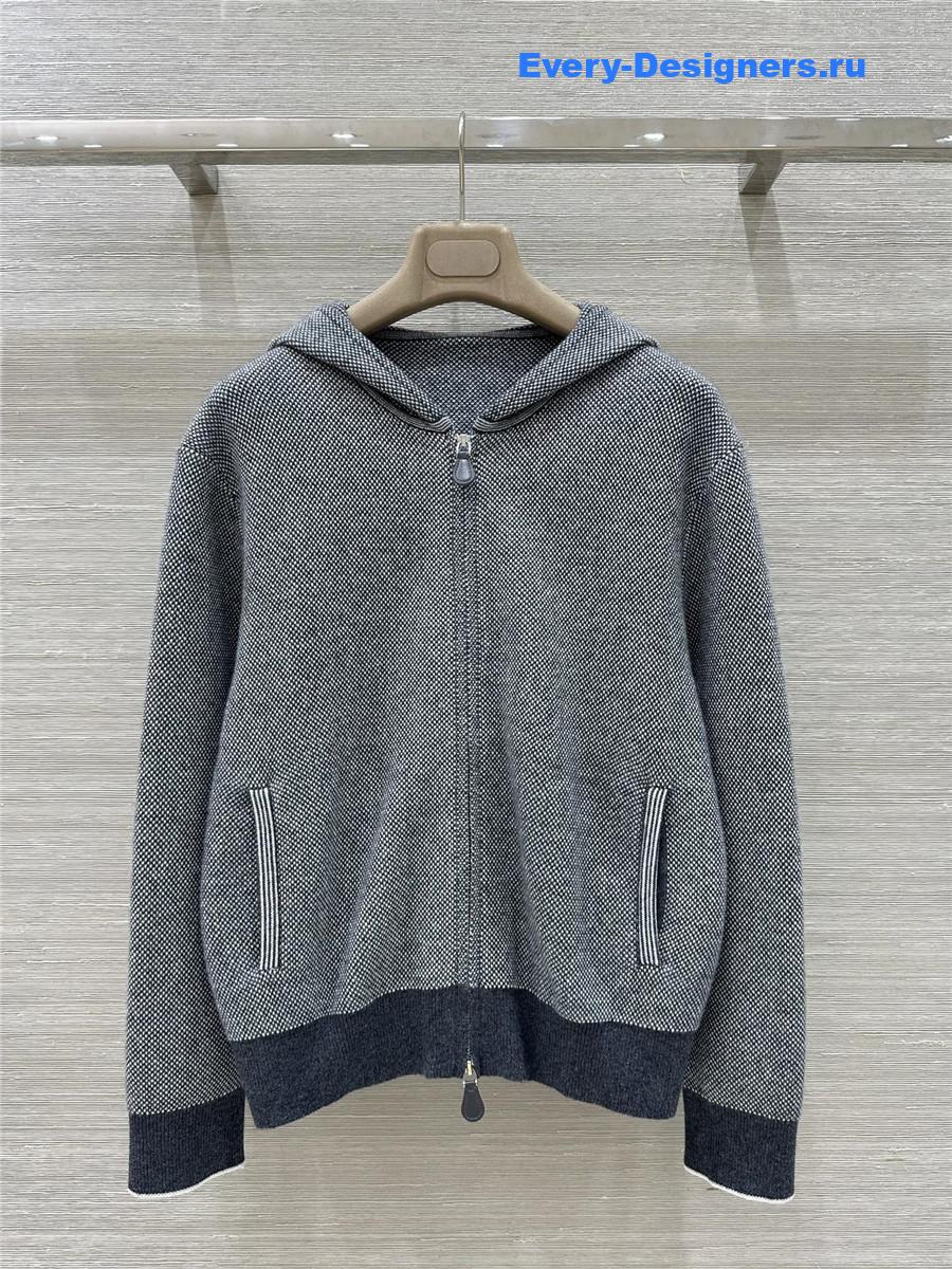 L0r0 P1ana grey cashmere hooded suit