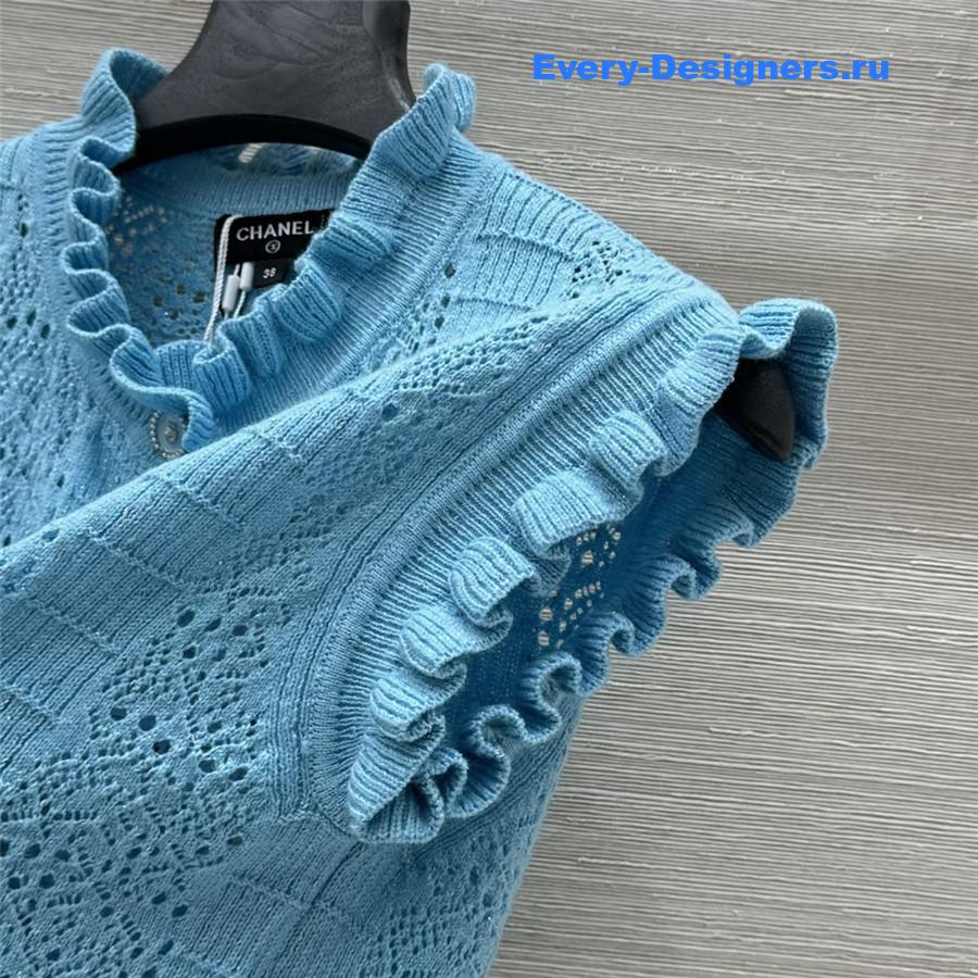 Ch**el coco blue knit vest