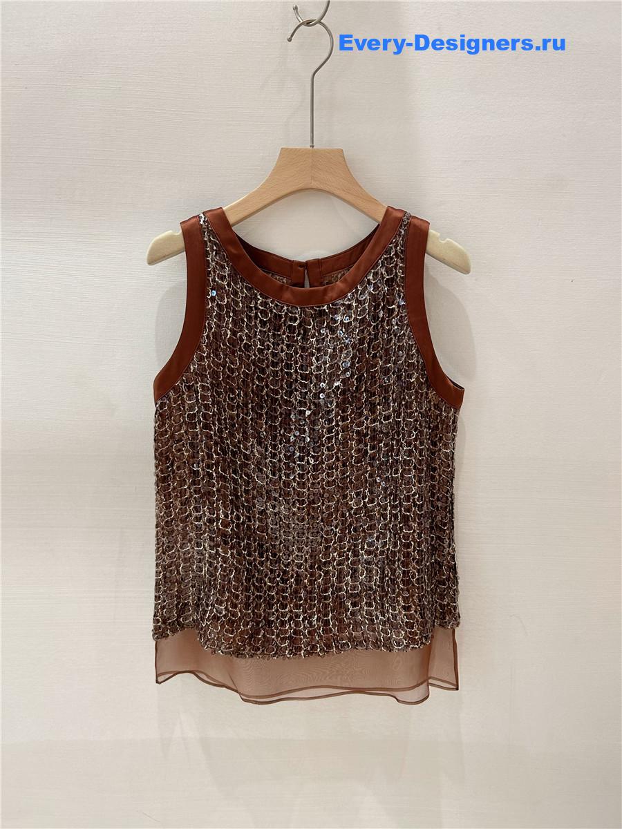 BC Silk Organza Sequin Vest Top
