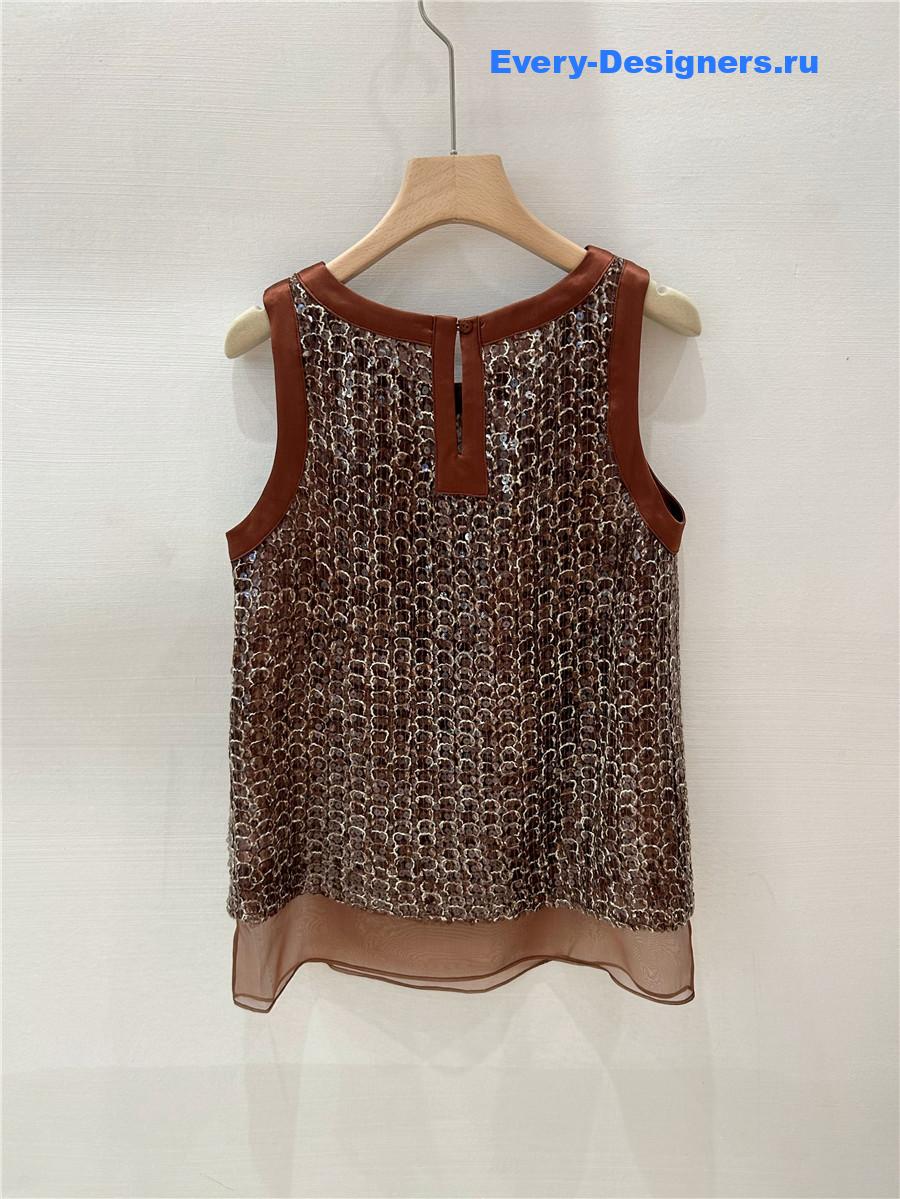 BC Silk Organza Sequin Vest Top