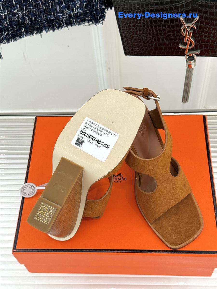 H**me5 kalya 100 brown suede sandals