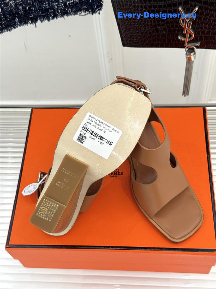 H**me5 kalya 100 brown leather sandals