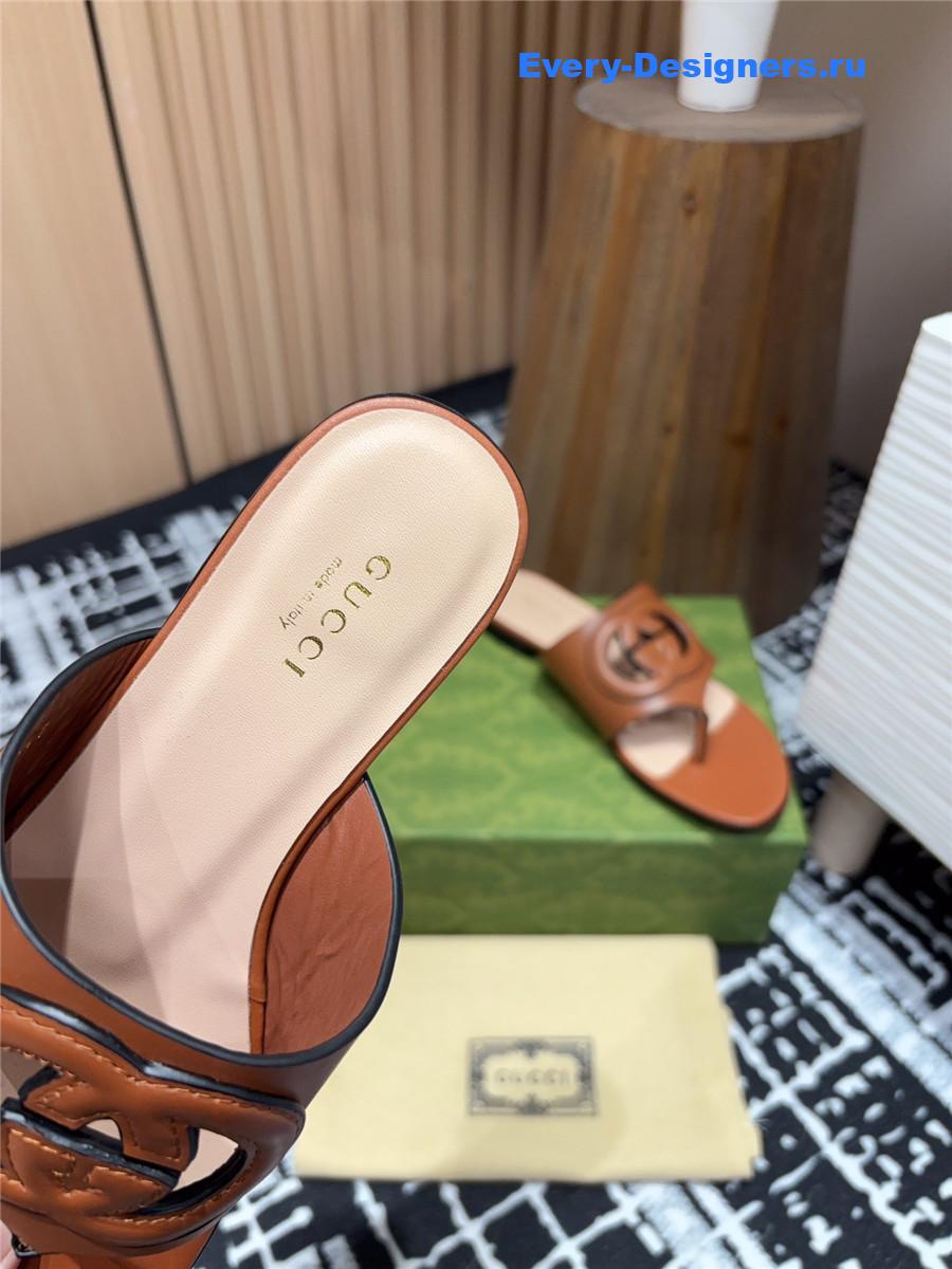 Gvc*1 gg brown leather sandals