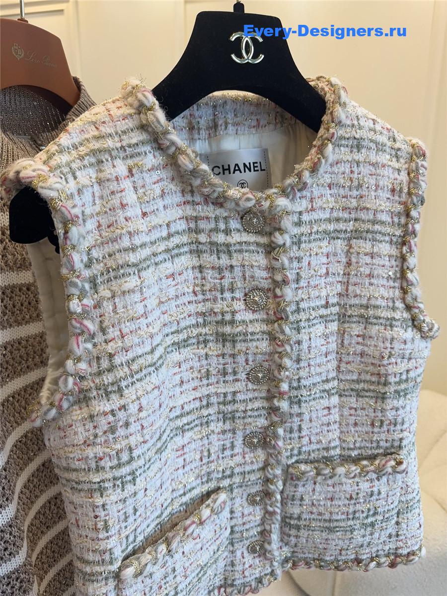 Ch**el tweed vest coat
