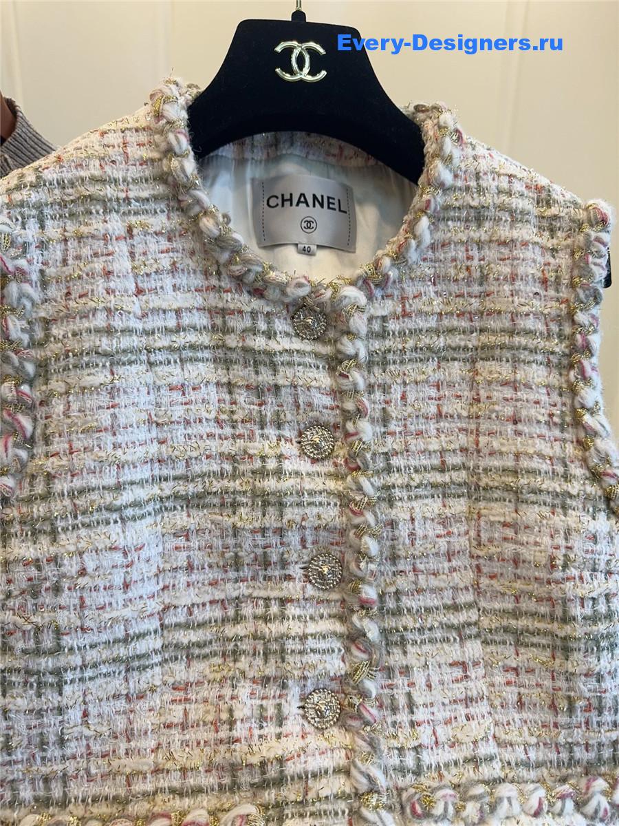Ch**el tweed vest coat