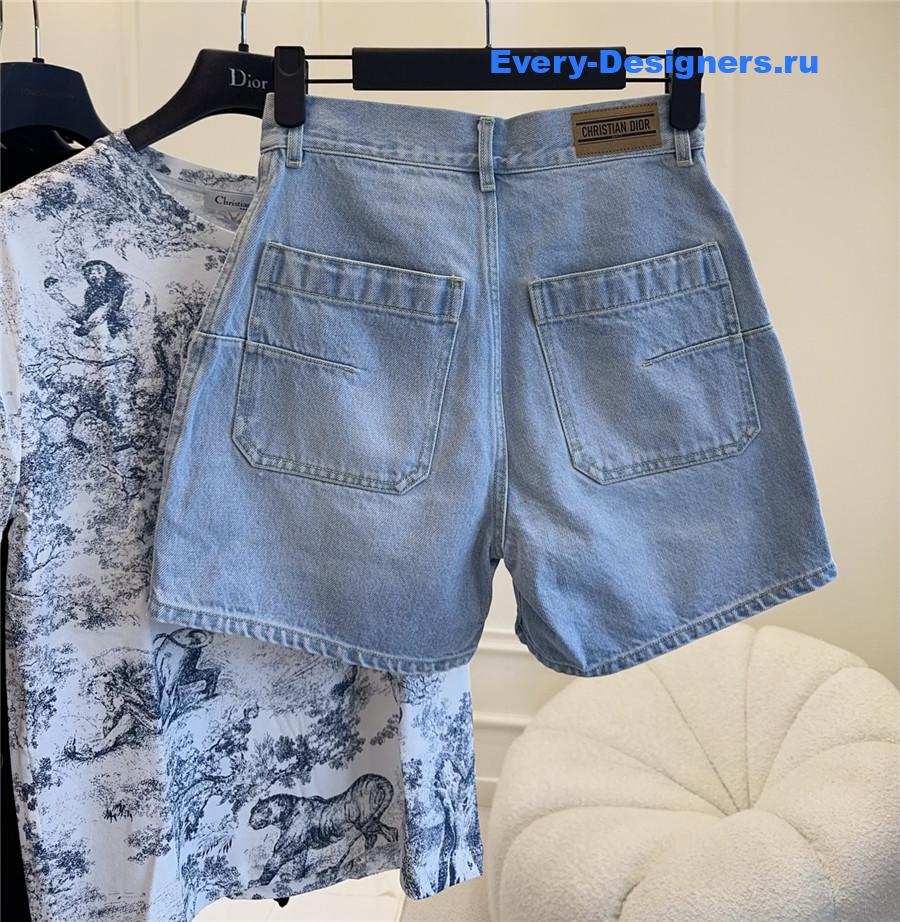 D10r printed denim shorts