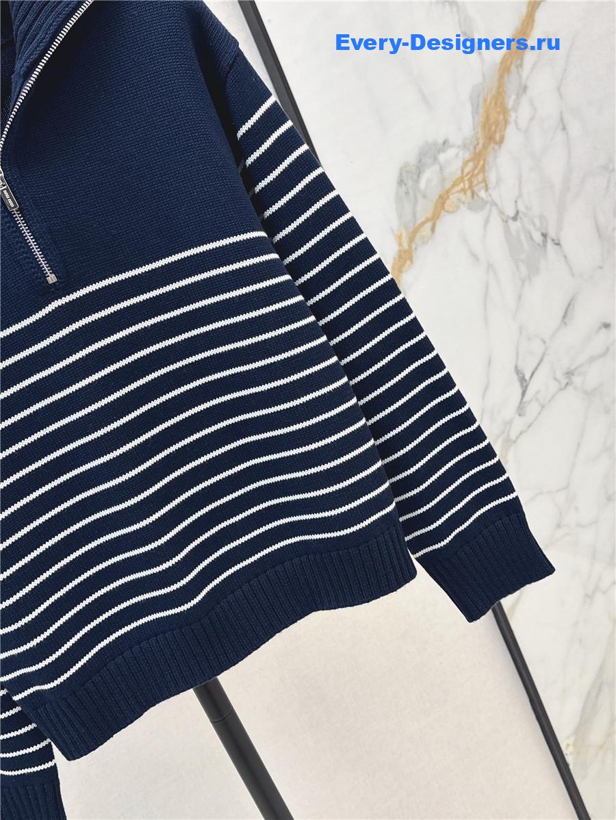 Miu Miu blue white cashmere sweater